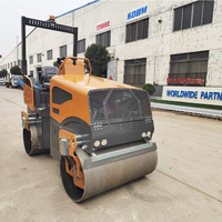 Rouleau compresseur vibrant à double tambour SDBM BM3000 3 tonnes, vente directe usine, système entièrement hydraulique, moteur et pompe