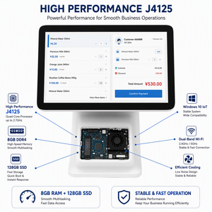 Budget Friendly J4125 POS System Windows 8+128 All in One Touch Cash Register with 10.1" Sub Display and Built-in 58mm <b>Printer</b> - Product Image 5