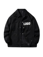Veste Coach Homme Décontractée Coupe-Vent à Boutons Pression avec Revers, Poignets Élastiques et Poches Latérales, Coupe Oversize, Idéale pour Logo Personnalisé