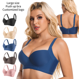 Soutien-gorge à armatures souples réglables, une pièce, pour un effet push-up, confort quotidien, sexy, avec boucles dorsales, bretelles fines réglables - Product Image 2