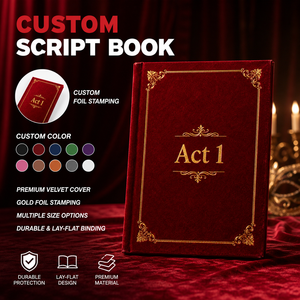 Carnet de notes de luxe personnalisé LABON en velours avec estampage à chaud doré – Accessoire de cinéma et de théâtre, papeterie, cadeau - Product Image 1