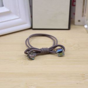 ยางรัดผมคริสตัลน็อตประดับเพชรทรงสี่เหลี่ยมสำหรับผมหางม้าและผมมวย สไตล์ลำลอง ผ้าทอแบบพิเศษ - Product Image 4