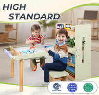 Vente en gros de chaises de table d'artisanat en bois pour enfants ensemble de bibliothèques de bureau en bois massif combinaison de tables d'écriture pour l'étude à domicile