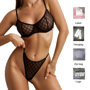 OEM ODM fornitore completo Logo personalizzato intimo di lusso <span class=keywords><strong>reggiseno</strong></span> di <span class=keywords><strong>pizzo</strong></span> e slip Set per donne Set di Lingerie Private Label