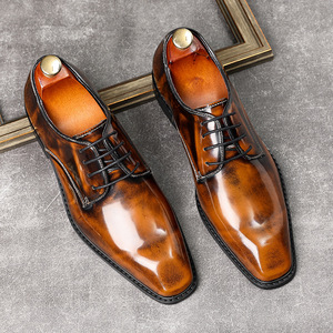 Nouvelles chaussures Oxford formelles pour hommes Monk, chaussures de cérémonie et de mariage, cuir sculpté avec bout pointu, fermeture à enfiler, style classique - Product Image 6