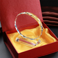 Honneur de cristal personnalisé Edga coupe cristal prix coupe flamme forme ronde trophée de cristal blanc