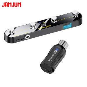 Pédale de commande <span class=keywords><strong>MIDI</strong></span> sans fil, 5 modes, affichage numérique, 25 heures d'autonomie, pédale USB, interrupteur métallique, <span class=keywords><strong>récepteur</strong></span> sans fil - Product Image 1