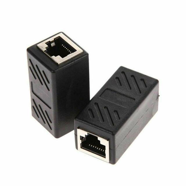 2019 Wholesale Black RJ45 Female to Female Cable Adapter