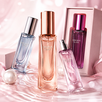 Vente en gros d'atomiseurs de parfum en verre rechargeables de 5 ml et 10 ml, flacon de parfum rectangulaire mince avec bouchon en métal pour les voyages