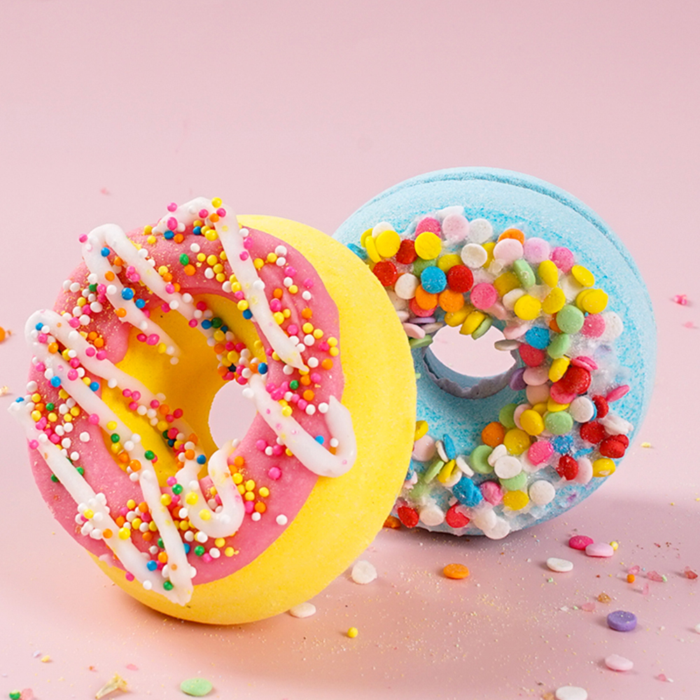 Натуральный органический Органический Детский соляный шар для ванны, красочный пончик в форме пончика, подарочный набор, бомбочка для ванны с пончиком