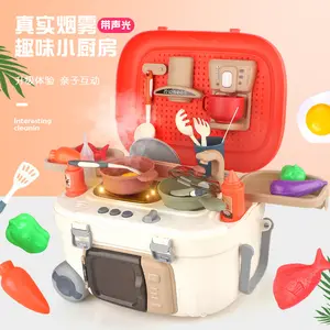 Chef ecologico fai finta di giocare kit di pentole Mini cucina giocattolo gioca cibo e accessori cucina per bambini finta giocattoli