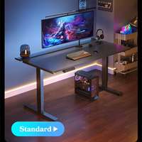 Bureau d'étude et de jeu électrique moderne à hauteur réglable, pliable et convertible, pour bureau d'ordinateur à domicile