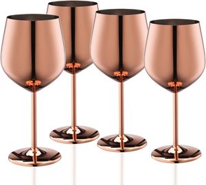 Gobelets incassables de 18 oz pour fête au bord de la piscine en plein air, 500 ml, verre à vin en acier inoxydable rose gold - Product Image 1