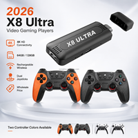Consoles de jeux vidéo S Classic X8 Ultra, lecteur de jeux 4K, X8 Pro Mini Game Stick, manette sans fil