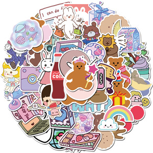 50 pz ragazza carina orso Kawaii Graffiti adesivi valigia casco portatile adesivo in vinile impermeabile - Product Image 2
