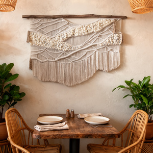 Macrame Recycled Cotton Vertical <strong>Wall</strong> <strong>Hanging</strong> Art Deco Style Home <strong>Decor</strong> for Hotel Wedding &amp; Anniversary Gift for Friends - Product Image 1