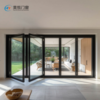 Porte pliante moderne à cadre fin en aluminium, insonorisée et anti-vent, pour espaces extérieurs, jardins et terrasses