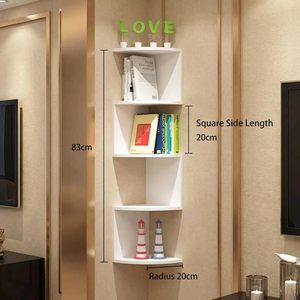 Modern No-Drill Corner <strong>Shelf</strong> Wall Mount 5-Tier Floating Bookshelf Hooks Space-Saving <strong>Zigzag</strong> Plant <strong>Shelf</strong> Bedroom - Product Image 4
