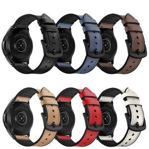 Bracelet de montre en cuir pour montre, 18mm, 20mm, 22mm, bracelet de rechange universel, pour Samsung Galaxy - Product Image 1