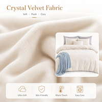 Parure de lit quatre pièces en velours cristal avec housse de couette, drap-housse et taies d'oreiller pour la maison et l'hôtellerie, chaude pour l'hiver, vente en gros