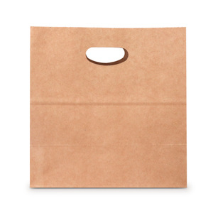 Bolsa de papel Kraft de compras con mango troquelado de mercancía personalizada impresa con logotipo personalizado - Product Image 4
