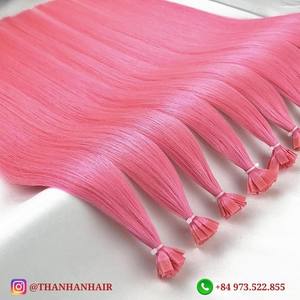 NOUVELLE ARRIVÉE 2024!! Couleur rose avec des extensions de cheveux à pointe plate usine en gros 100% extensions de cheveux humains cuticule saine alignée - Product Image 3