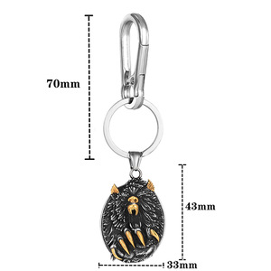 Wild Beast Claws <b>Keychain</b> Stainless Steel Animal Themed Pendant Men's Gift - Product Image 3