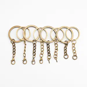 Antique Bronze Plated Key Ring Circle Split Ring Key Chains Keyrings Retro Fashion Keychains custom keycahins key organizer