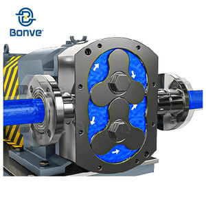 Pompe industrielle à lobes rotatifs 2.2KW pour aliments avec protections de sécurité pour le chocolat, le sirop et les pâtes - Product Image 6