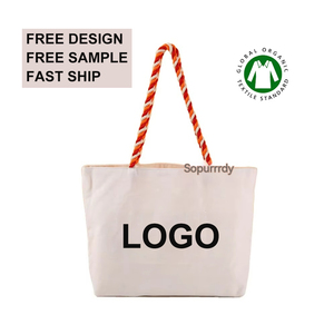 Custom Logo Reusable <b>Medium</b> Canvas Tote <b>Bag</b> with Hand Length Handle for Supermarket Outdoor Travel - Product Image 1