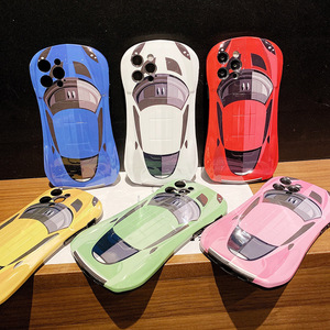 Funda para Teléfono con Diseño de Auto Deportivo 3D para <span class=keywords><strong>iPhone</strong></span> 13 Pro Max <span class=keywords><strong>12</strong></span> <span class=keywords><strong>Mini</strong></span> 11Pro X XR XS Max <span class=keywords><strong>6</strong></span> 7 8 SE2020, Funda de Moda con Diseño de Superdeportivo para Hombre - Product Image 1