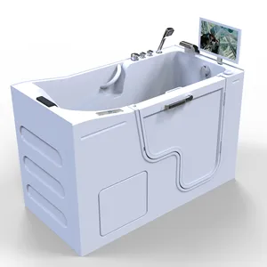 New Design Bathroom Acrylic Freestanding Small Deep Soaking Indoor Apron Bathtub