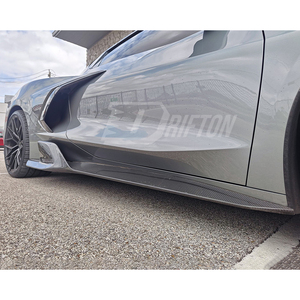 Jupes latérales en fibre de carbone entièrement visibles style AD pour Chevrolet Corvette C8 Stingray Z51 2020-2026 - Kits carrosserie - Product Image 3