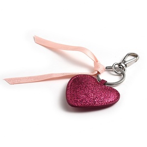 Wholesale High Quality Rose <b>Red</b> Heart Shape <b>Sequin</b> Leather Keychain - Product Image 2