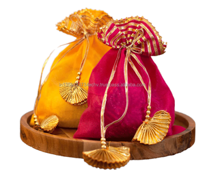 Organza Gota Patti Potli Indian Wedding Favor Gift <b>Bags</b> Dry Fruit Candy Packing Festive Diwali Christmas <b>Easter</b> Ramadan - Product Image 1