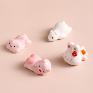 Turning Direction Ceramic Animal Chopstick Holders 3D Cartoon Decorative For Home Hotel Dining Table - Product Image 2