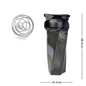Botella mezcladora de plástico de 600 ml con tapa libre de BPA para uso deportivo en el gimnasio y camping. - Product Image 3