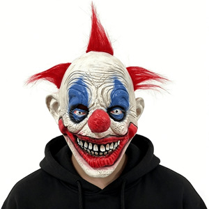 Máscara de Payaso Sonriente de Látex de Caucho Ecológica de la Marca <span class=keywords><strong>Cyou</strong></span>, Precio de Fábrica, Disfraces de Cosplay para Fiestas, Máscara Facial Completa Realista de Anime - Product Image 2