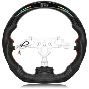 Volante de Fibra de Carbono para <span class=keywords><strong>Chevrolet</strong></span> Corvette C6 2006-2011, Volante en Forma de D con Base Plana e Indicador de Cambio LED - Product Image 1