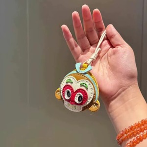 Handmade Gift Mini Handbag Seahorse Genuine Leather Light <b>Keychain</b> Embossing Printing High Quality Charm - Product Image 2