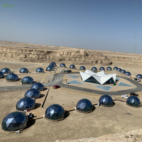 Tenda kubah Geodesic kaca tahan UV Rumah kubah kaca Tempered berongga untuk Glamping situs dan Resor Mewah