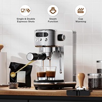 Machine à café expresso électrique semi-automatique de qualité commerciale en acier inoxydable 20 bars pour hôtel et usage domestique