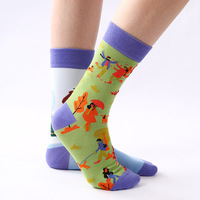 Chaussettes Jacquard pour Hommes, Sports de Plein Air, Vacances, 10 Styles, Surf, Ski, Cyclisme, Football, Films, Nouveautés, Coton, Chaussettes AB