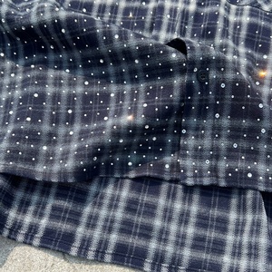 High Quality Letter Printed Flannel Streetwear Oversized Breathable Long Sleeve <b>T</b>-<b>Shirt</b> Rhinestone Vintage Acid Wash <b>Thermal</b> <b>Men</b> - Product Image 4