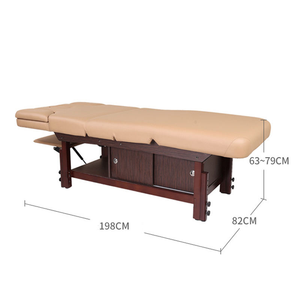 Cama eléctrica de madera maciza para masaje facial con armario y estante flotante para SPA y masaje - Product Image 1