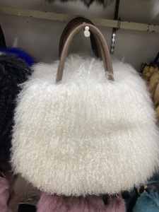 Borsa in Pelliccia d'Agnello Mongolo Stile Coreano, Borsa a Mano alla Moda con Pelo Lungo e Riccio, Borse in Pelliccia d'Agnello per Donne - Product Image 2