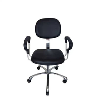 Tabouret de laboratoire réglable grand confort et chaise industrielle populaire Chaise officielle Chaise de laboratoire informatique ergonomique Accoudoir noir