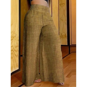 Calças Longas de Perna Larga, Confortáveis e Casuais, de Cintura Alta, Cor Sólida, Justas para Mulheres - Product Image 5