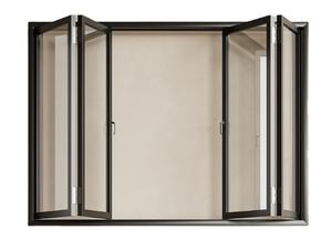 Fenêtre pliante en alliage d'aluminium avec verre trempé panoramique, fenêtre pliante en aluminium à découpe en pont, personnalisation - Product Image 2