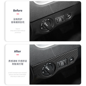 Kit de Adhesivos para Panel de Interruptores de Faros Delanteros de Dodge Challenger, Material ABS, Acabado Interior de Fibra de Carbono - Product Image 3